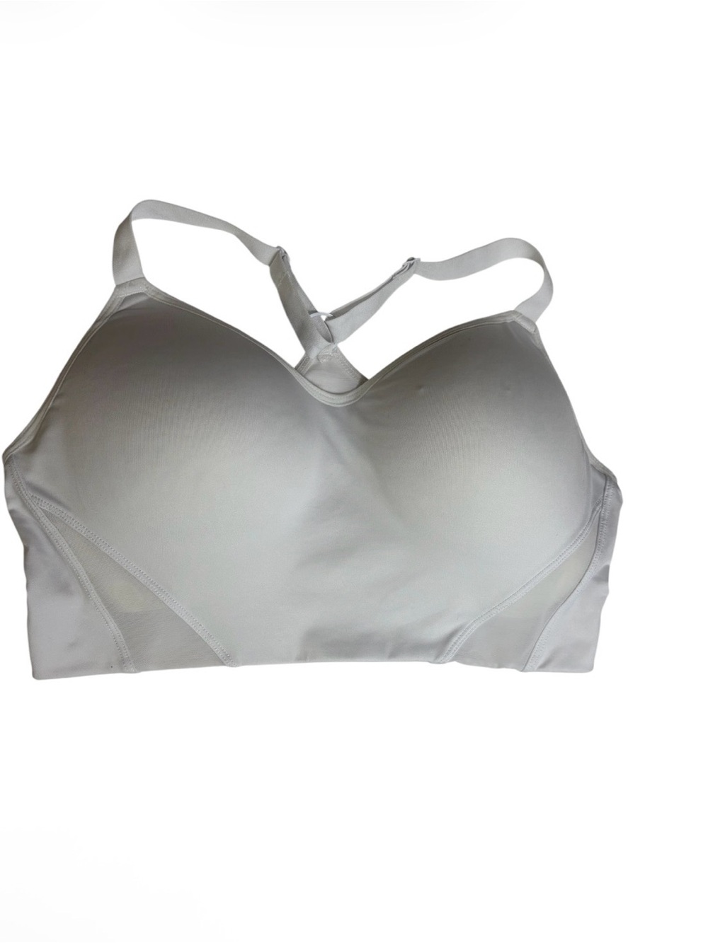 Vively white longline padded sports smooth support bra size L